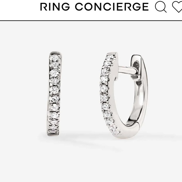 Ring Concierge White Gold Petite Diamond Huggies